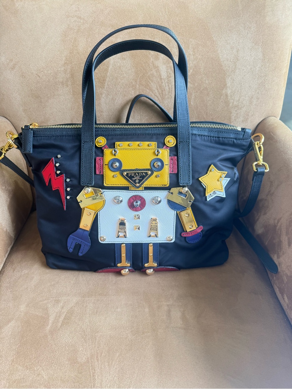🖤 RARE FIND! Prada Tessuto Robot Nylon Tote Bag (Limited Edition) 🤖✨